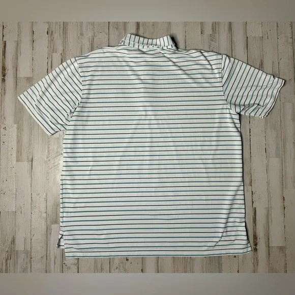 Peter Millar Shirt Mens XL White Striped Summer Comfort Polo Golf Classiccore - Picture 7 of 9